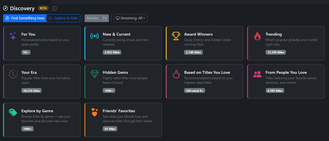 Discovery lanes - multiple ways to find your next obsession